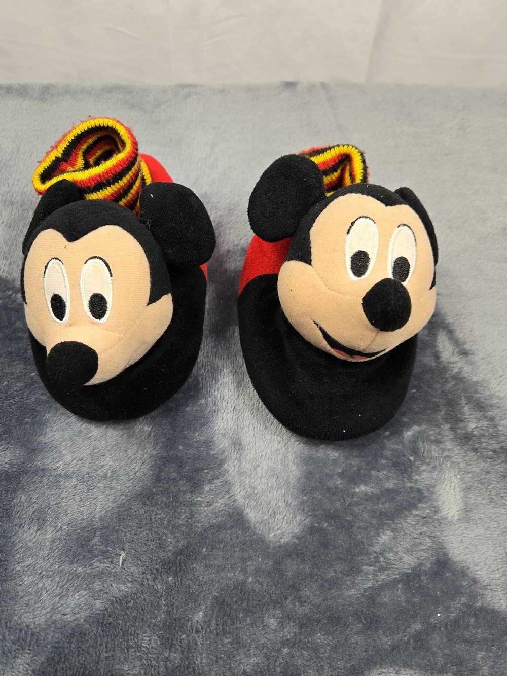 Disney Mickey Mouse Plush Slip-On Slippers in Black, Red & Yellow